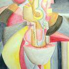 Tante Marcelle 3, Aqua-Wachspastell, 18 x 25